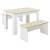 Set bucatarie Hokksund WE masa cu 2 banci alb/culoarea stejarului [en.casa] HausGarden Leisure