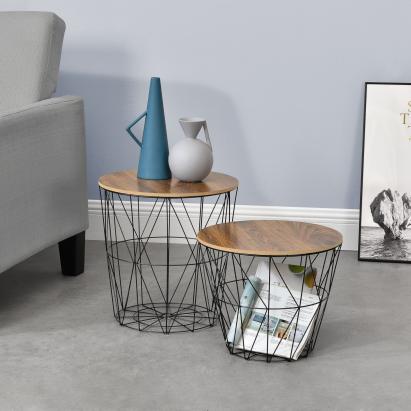 Masute living Codogno EA set 2 buc masuri diferite cu blat detasabil [en.casa] HausGarden Leisure