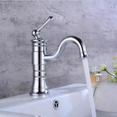 Baterie pentru lavoar din alamă sanitară, crom lucios, Korman Technik WZY/319/C