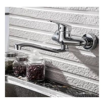 Baterie de perete cu pipă rotativă, crom lucios, aliaj, 25 cm – PM025