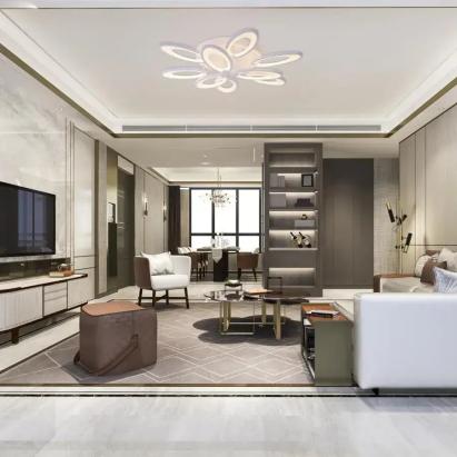 Lustra LED cu telecomanda SUNFLOWER 98W, 9 Elemente, lumina Rece/Calda/Neutra, Dimabila, Alb