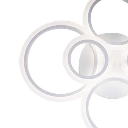 Lustră LED BETTY 82W cu telecomandă, 6 cercuri, dimabilă, albă