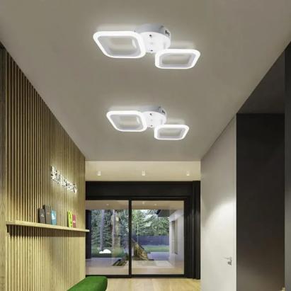 Lustră LED ERIKA 11W cu 2 pătrate, alb, lumină neutră pentru hol