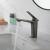Baterie lavoar grafit Gun Grey din alamă sanitară, monocomandă, 18 cm