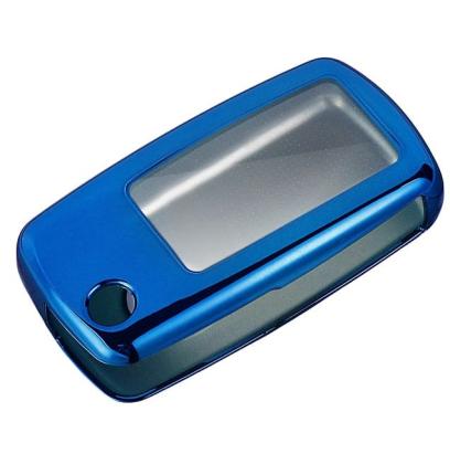 Husă cheie auto din TPU albastră, compatibilă Golf MK5/Octavia, 3 butoane