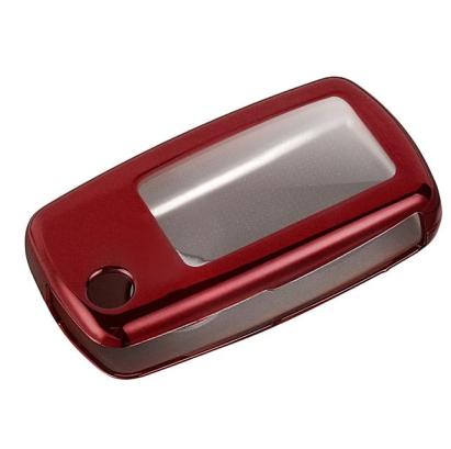 Husă cheie briceag TPU roșie, compatibilă VW Passat B5.5 și Golf MK5 (2/3 butoane)