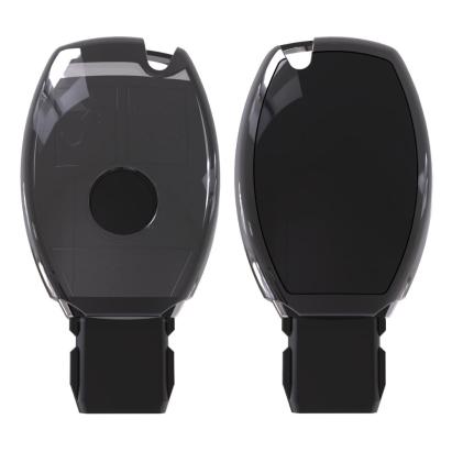 Husă cheie Smartkey compatibilă Mercedes-Benz, 3 butoane, neagră, TPU+PC