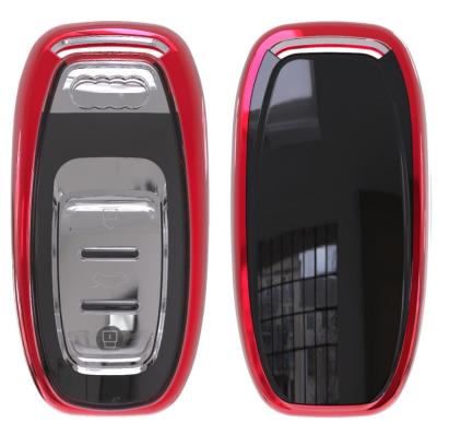 Husă cheie Smartkey Audi 3 butoane, roșie, TPU+PC, pentru A6/A7/A8 4G