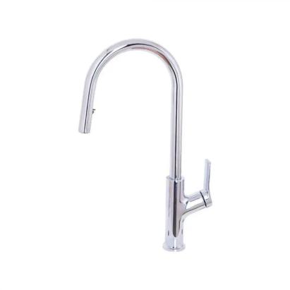 Baterie de bucătărie cu duș extractabil, inox SUS304 crom lucios, 52 cm