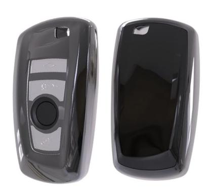 Husă cheie smartkey compatibilă BMW Seria F, 3/4 butoane, neagră, TPU+PC