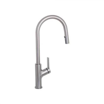 Baterie de bucătărie cu duș extractibil din inox SUS304 satinat, 52 cm, FJ5542