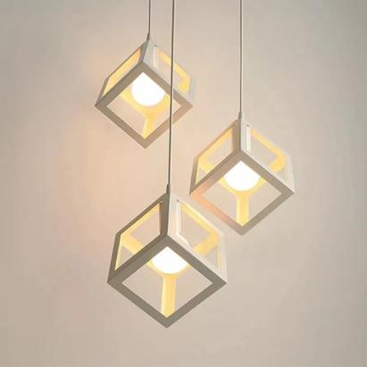 Lustra Forma Cub, STRUKTUR Cluster, 3xE27, Alb, Metal