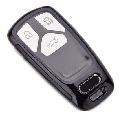 Husă cheie Audi SmartKey neagră, protecție TPU+PC pentru 3/4 butoane