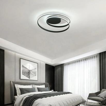 Lustra LED cu telecomanda VECTOR ARCADIA 56W, lumina Rece/Calda/Neutra, Dimabila, Negru