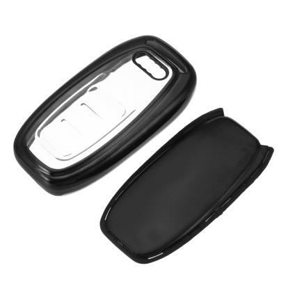Husă pentru cheie Audi Smartkey, 3 butoane, neagră, TPU+PC, compatibilă A6/A7/A8 4G