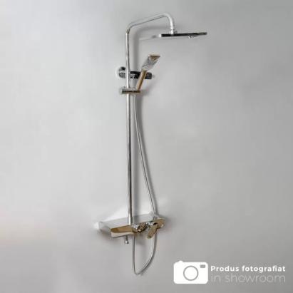 Coloană de duș din alamă sanitară, crom lucios, 3 funcții – Korman Technik SJG/2450