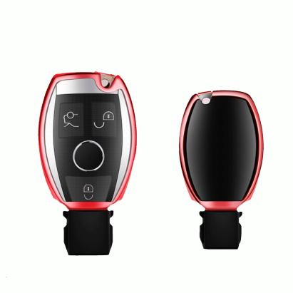 Husă protecție cheie Smartkey Mercedes-Benz 3 butoane, roșie, TPU+PC