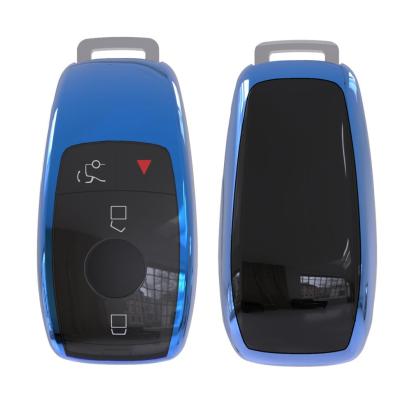 Husă cheie Smartkey pentru Mercedes-Benz 3 butoane, albastră, TPU+PC (model nou)