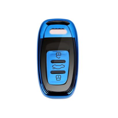 Husă protecție cheie Audi Smartkey 3 butoane, albastru-negru, TPU+PC