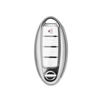 Husă cheie auto compatibilă Nissan Smartkey, TPU+PC gri, protecție premium