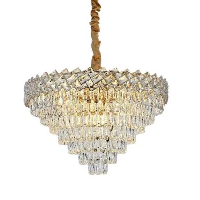 Candelabru din cristal Windsor Supremo, 10xE14, Ø80 cm, auriu lucios, inaltime reglabila