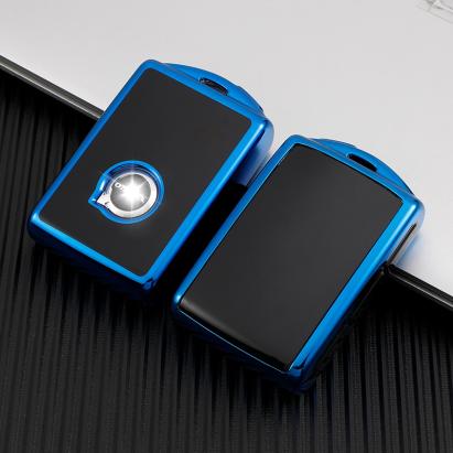 Husă cheie Volvo Smartkey TPU+PC albastră, compatibilă XC90 XC60 XC40 (2015+)