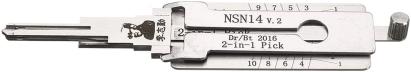 Decodor Lishi 2in1 NSN14 pentru Nissan, pick și decodare precisă