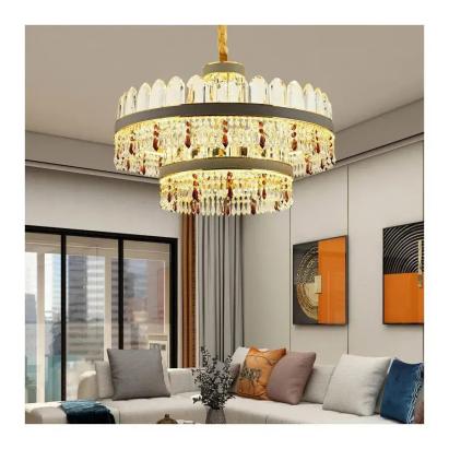 Candelabru LED Pollux cu Telecomanda, 300W, Diametru 75cm Auriu, Cristal, Dimabila