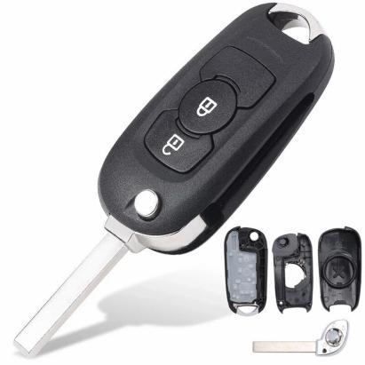 Carcasă cheie tip briceag compatibilă Opel Astra K, 2 butoane, lamelă HU100