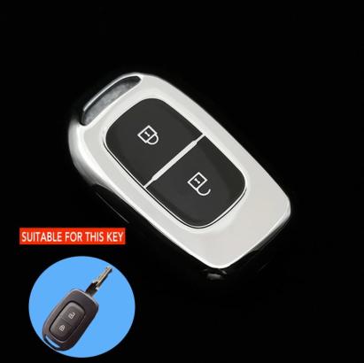 Husă cheie TPU gri compatibilă Dacia Logan/Duster/Sandero 2 butoane (2014-2022)