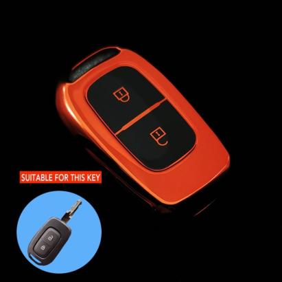 Husă cheie auto TPU roșie compatibilă Dacia Logan/Duster/Sandero, 2 butoane