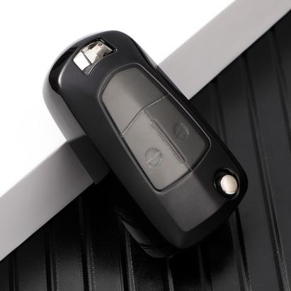 Husă cheie briceag Opel neagră TPU+PC, compatibilă Astra H, Corsa D, Zafira B