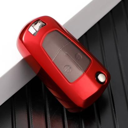 Husă cheie briceag Opel Astra H/Corsa D, TPU+PC, roșie, protecție premium