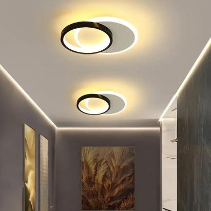 Aplica LED SMALON 26W, 2 Cercuri, lumina Rece/Calda/Neutra, Alb Negru