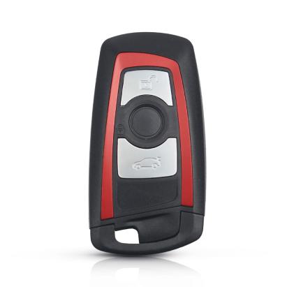 Carcasă cheie BMW Smartkey compatibilă, 3 butoane, Seria F, contur roșu