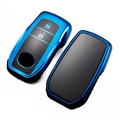 Husa Cheie Compatibila cu Toyota Yaris Cross 2022-2023, 2 Butoane, Tpu, Albastra