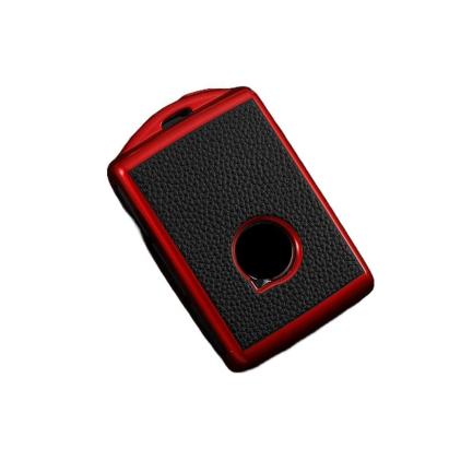 Husă cheie Volvo Smartkey TPU roșie, aspect piele, pentru XC90 XC60 XC40