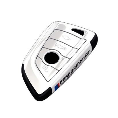 Husă pentru cheie Smartkey BMW Seria G, 3/4 butoane, ABS alb-negru