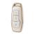 Husă cheie smartkey Ford Ranger/Explorer, 3 butoane, TPU alb cu contur auriu