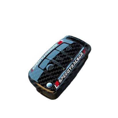 Husă cheie briceag Audi cu 3 butoane, ABS cu aspect carbon, neagră