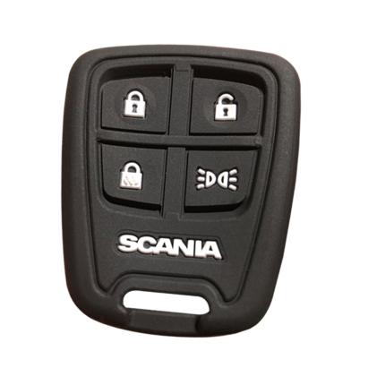 Husă de cheie Scania pentru camion, 4 butoane, din silicon negru, protecție antialunecare