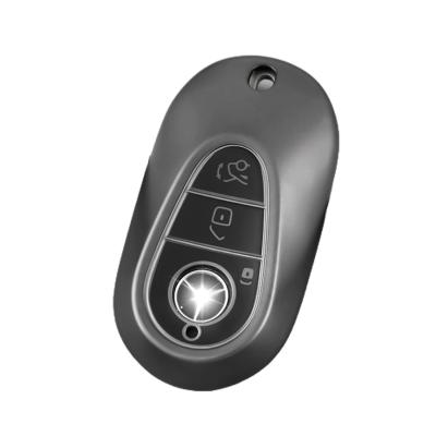 Husă cheie Mercedes SmartKey 3 butoane, TPU gri închis, compatibilă S-Class W223 (2020–2023)