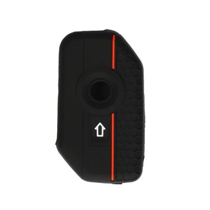 Husă cheie BMW motocicletă tip briceag din silicon, neagră cu dungă roșie