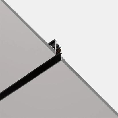 Șină încastrată pentru proiectoare magnetice, 2 m, negru, din aluminiu