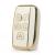 Husă cheie smartkey Land Rover Range Rover, 5 butoane, TPU alb cu contur auriu