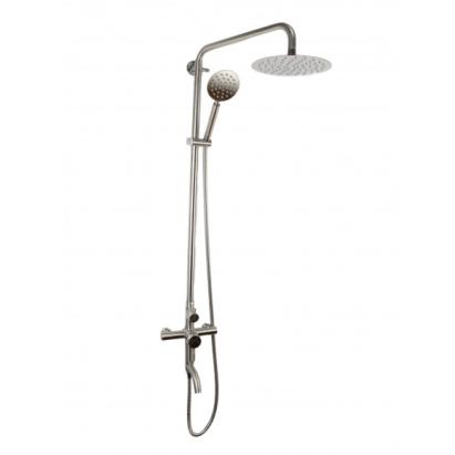 Coloană de duș Mixxus SUS-009-J din inox, 120 cm, cu baterie monocomandă și pară