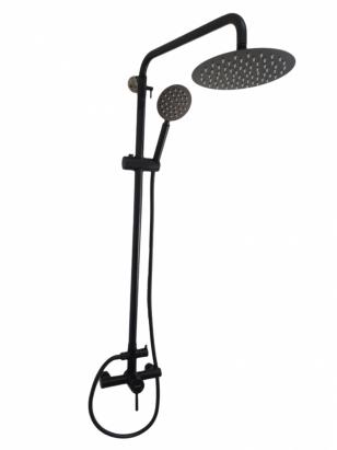 Coloană de duș Mixxus SUS-003-J neagră cu baterie monocomandă, duș 20 cm