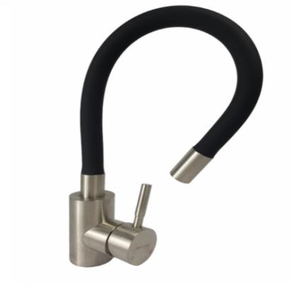 Baterie de bucătărie MIXXUS SUS-011 REFL Black, inox, monocomandă, cu racorduri