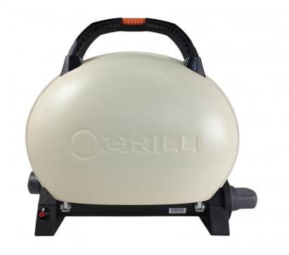 Grătar portabil pe gaz O-Grill 500 crem, compact, pentru balcon și camping