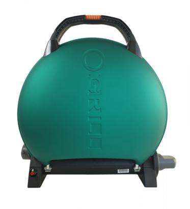 Grătar portabil O-Grill 600 verde, compact, cu mâner pentru transport